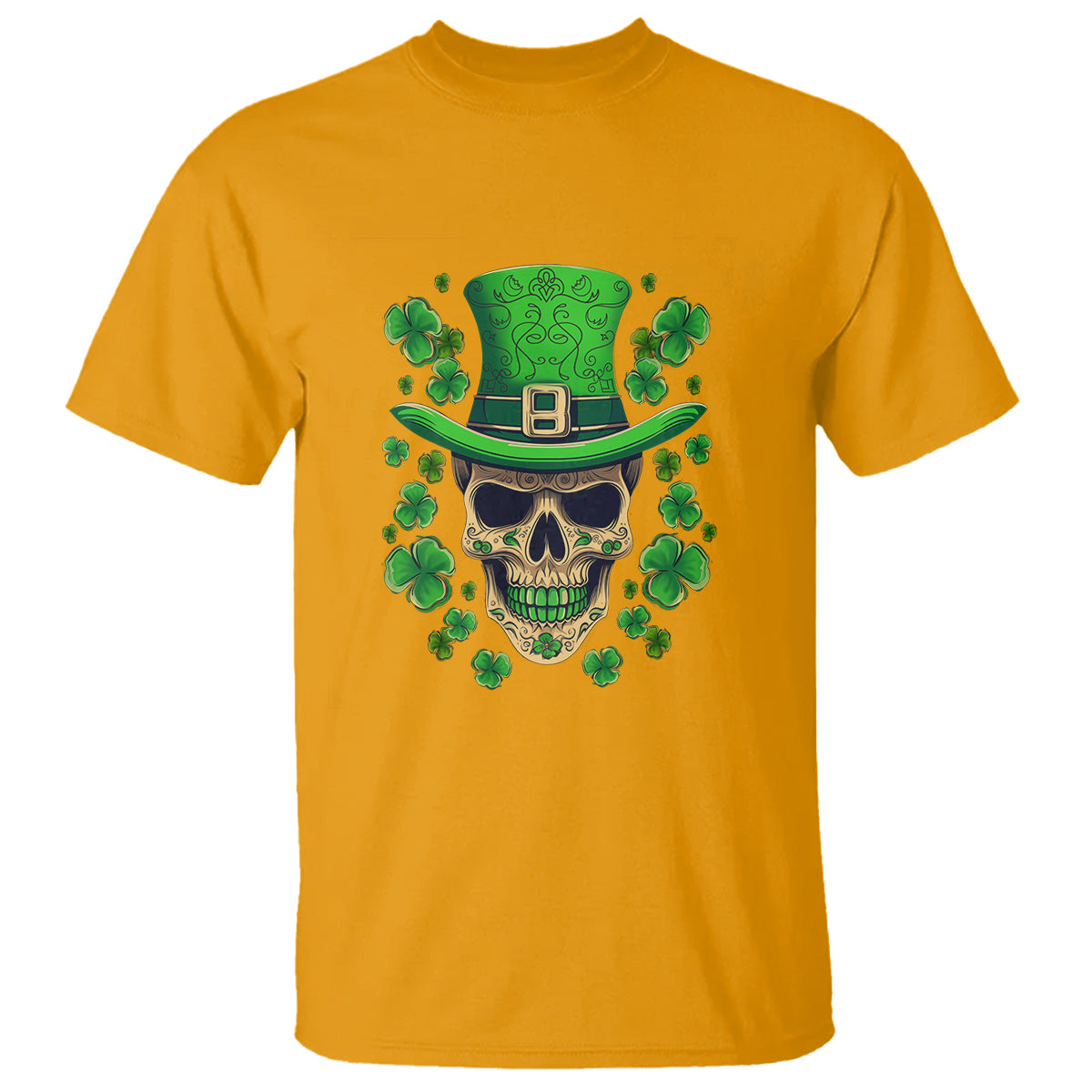St. Patrick's Day T Shirt Irish Sugar Skull Lucky Hat Shamrocks - Wonder Print Shop