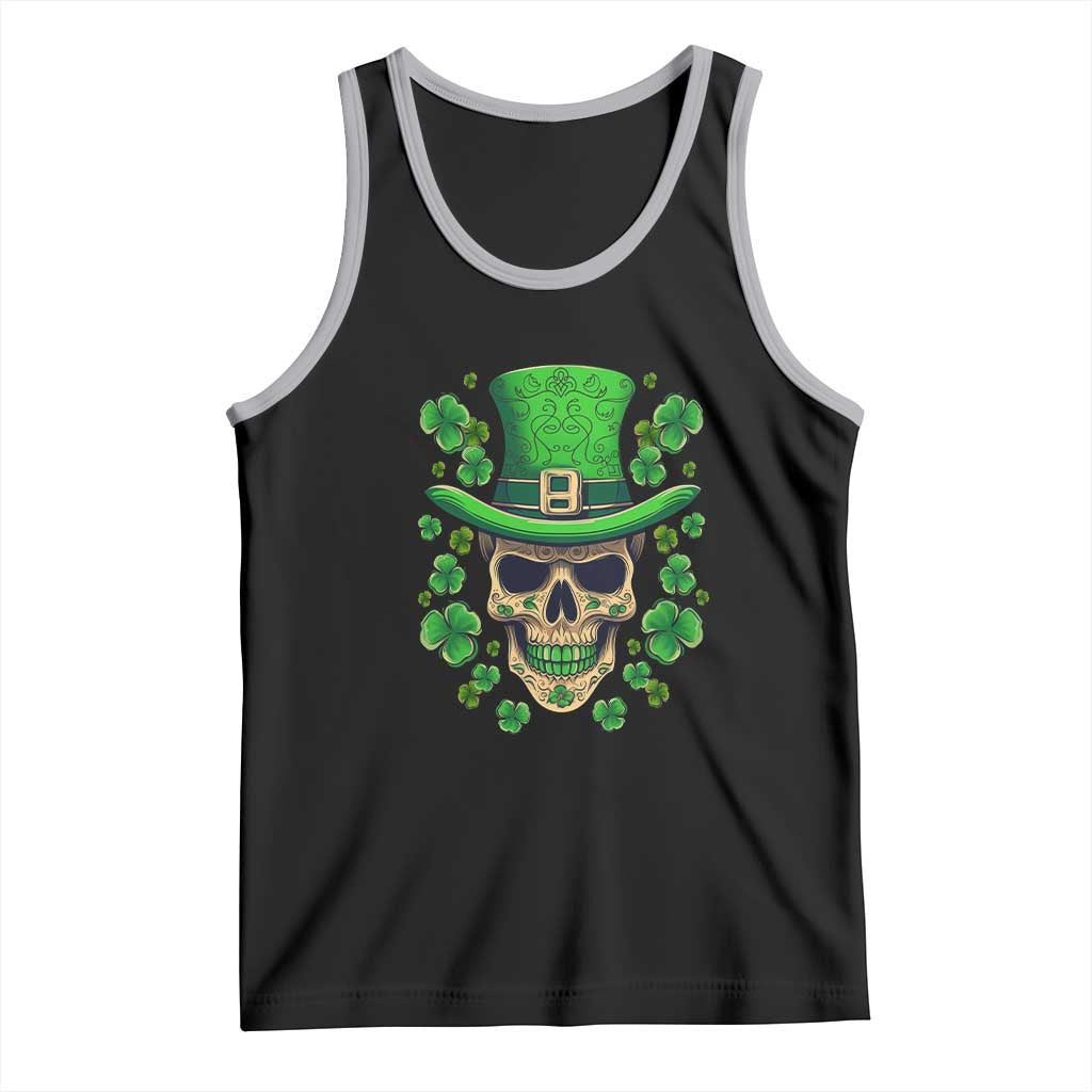 St Patrick's Day Tank Top Irish Sugar Skull Lucky Shamrocks Hat