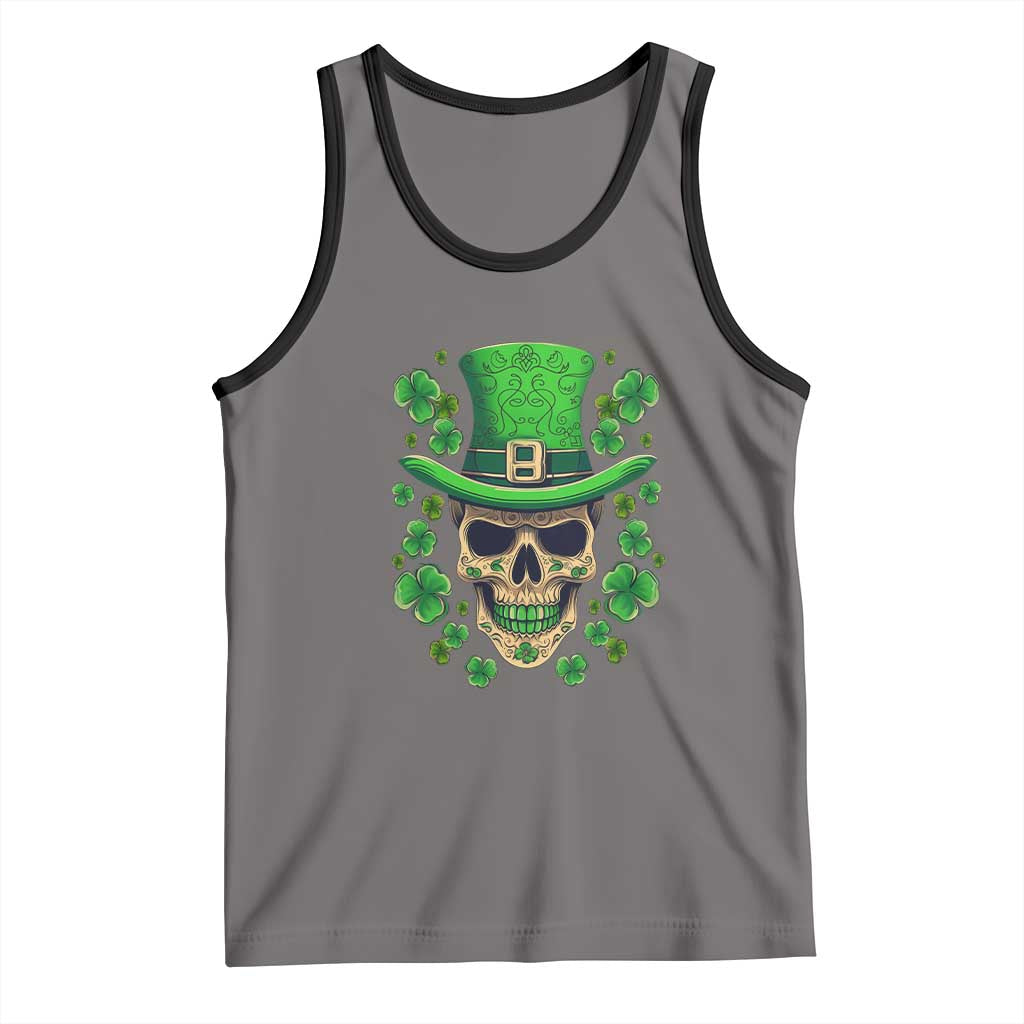 St Patrick's Day Tank Top Irish Sugar Skull Lucky Shamrocks Hat