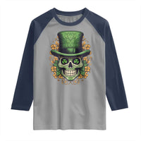 St Patrick's Day Raglan Shirt Irish Sugar Skull Lucky Hat Shamrocks