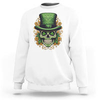 St. Patrick's Day Sweatshirt Irish Sugar Skull Lucky Hat Shamrocks - Wonder Print Shop