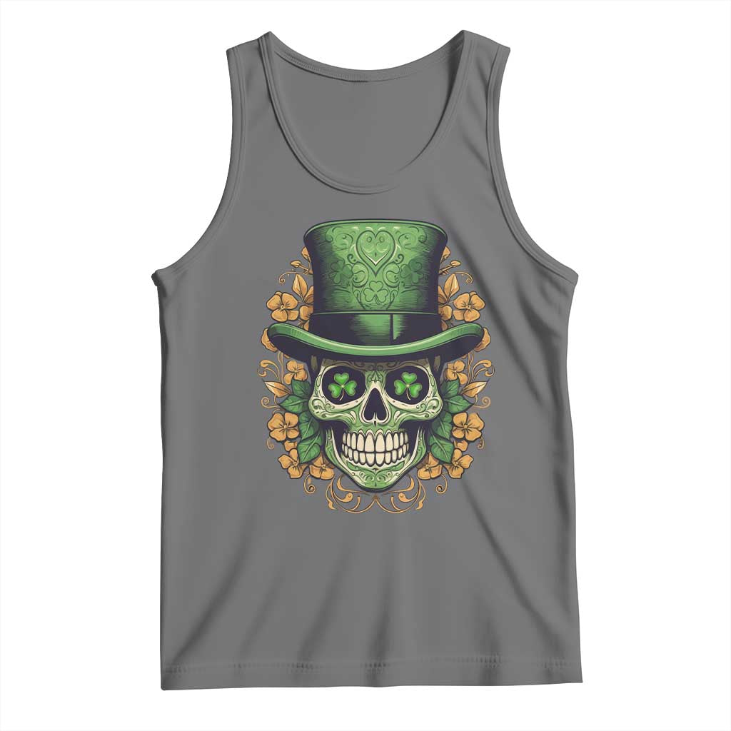 St Patrick's Day Tank Top Irish Sugar Skull Lucky Hat Shamrocks