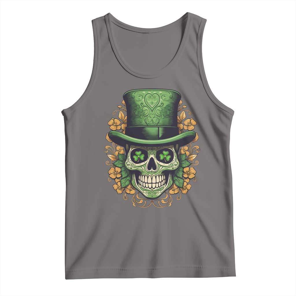 St Patrick's Day Tank Top Irish Sugar Skull Lucky Hat Shamrocks