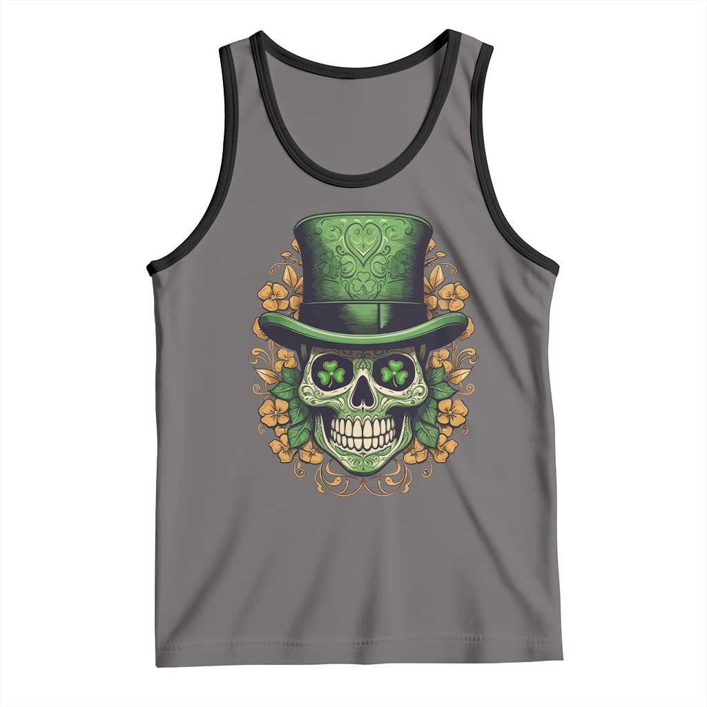 St Patrick's Day Tank Top Irish Sugar Skull Lucky Hat Shamrocks