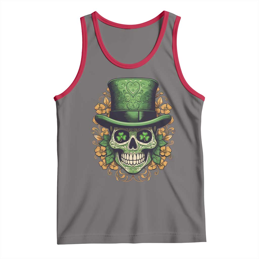 St Patrick's Day Tank Top Irish Sugar Skull Lucky Hat Shamrocks