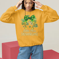 St. Patrick's Day Sweatshirt Little Miss Shenanigans Coquette Shamrocks - Wonder Print Shop