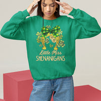 St. Patrick's Day Sweatshirt Little Miss Shenanigans Coquette Shamrocks - Wonder Print Shop