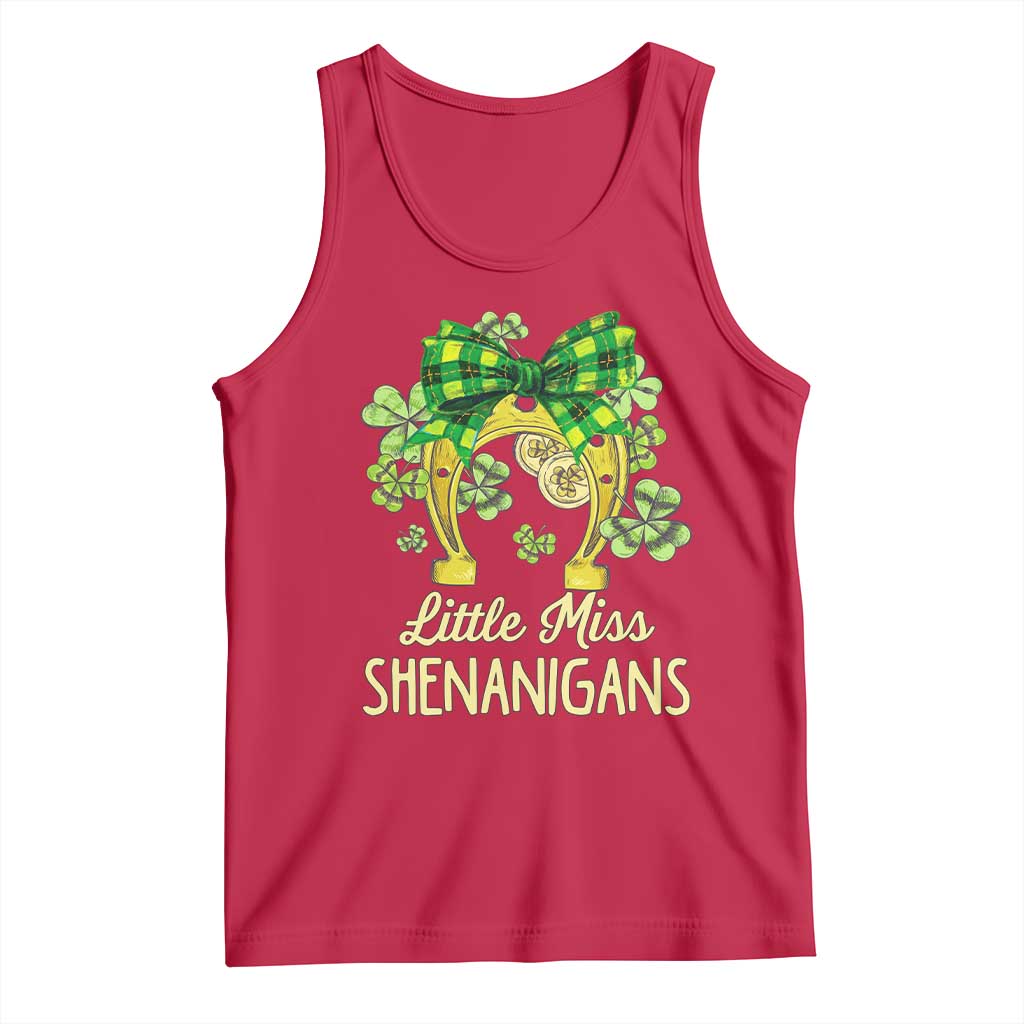 St Patrick's Day Tank Top Little Miss Shenanigans Coquette Shamrocks