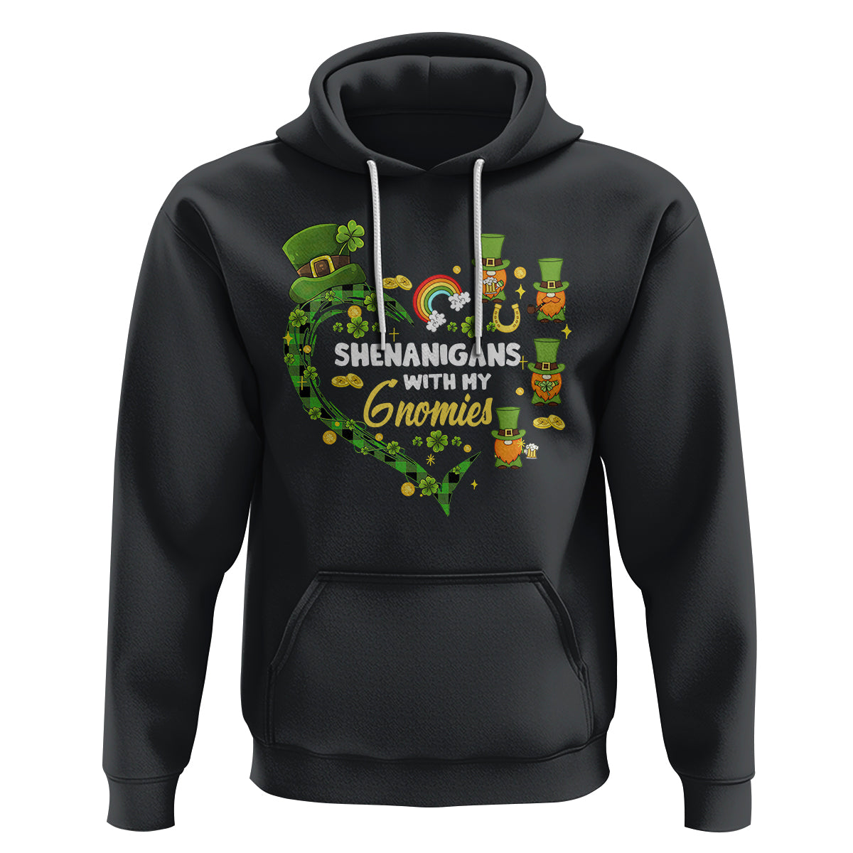 St. Patrick's Day Hoodie Shenanigans With My Gnomies Shamrock Gnome - Wonder Print Shop