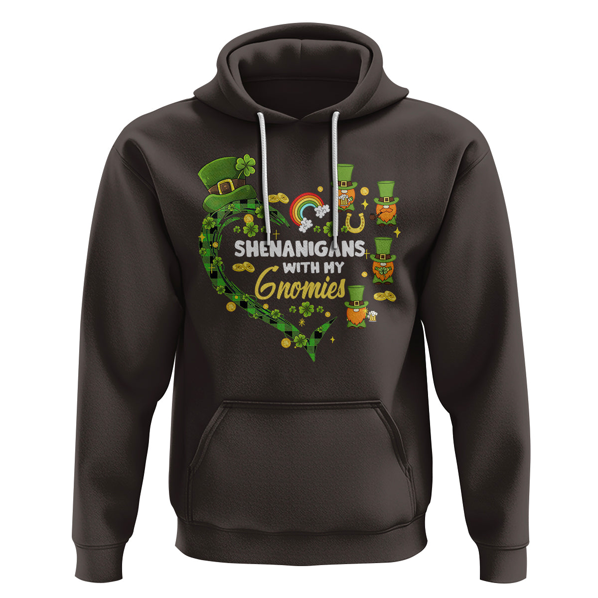 St. Patrick's Day Hoodie Shenanigans With My Gnomies Shamrock Gnome - Wonder Print Shop