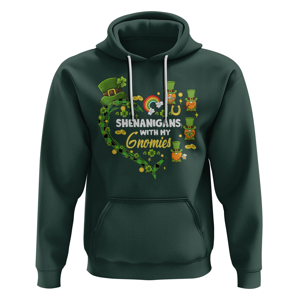 St. Patrick's Day Hoodie Shenanigans With My Gnomies Shamrock Gnome - Wonder Print Shop