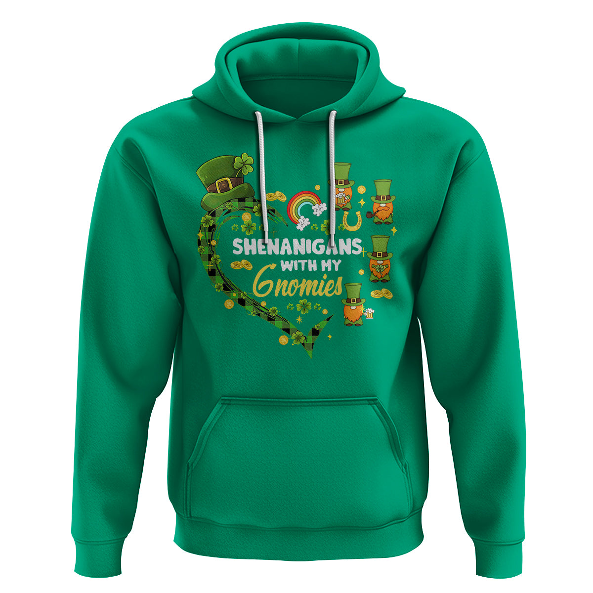 St. Patrick's Day Hoodie Shenanigans With My Gnomies Shamrock Gnome - Wonder Print Shop