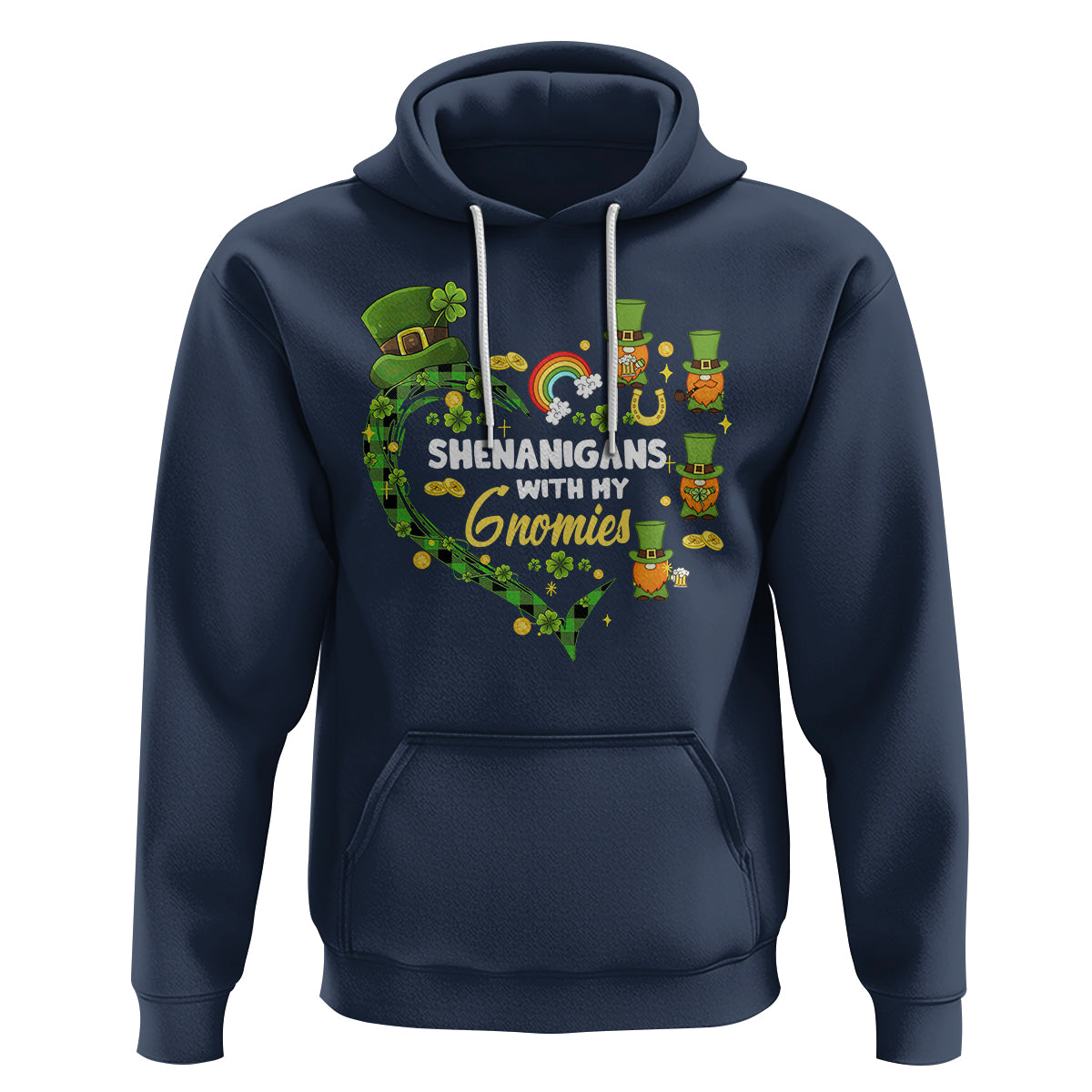 St. Patrick's Day Hoodie Shenanigans With My Gnomies Shamrock Gnome - Wonder Print Shop