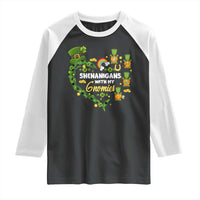 St Patrick's Day Raglan Shirt Shenanigans With My Gnomies Shamrock Gnome