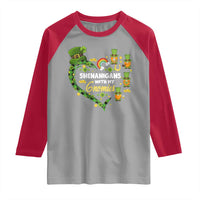 St Patrick's Day Raglan Shirt Shenanigans With My Gnomies Shamrock Gnome