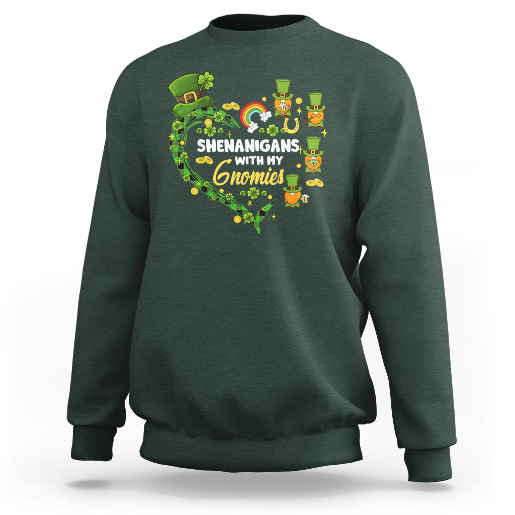 St. Patrick's Day Sweatshirt Shenanigans With My Gnomies Shamrock Gnome - Wonder Print Shop