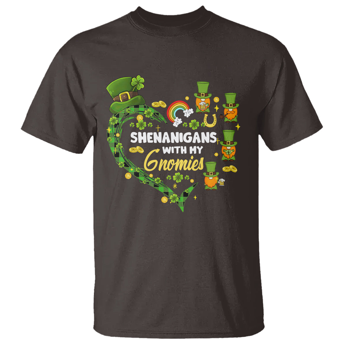 St. Patrick's Day T Shirt Shenanigans With My Gnomies Shamrock Gnome - Wonder Print Shop