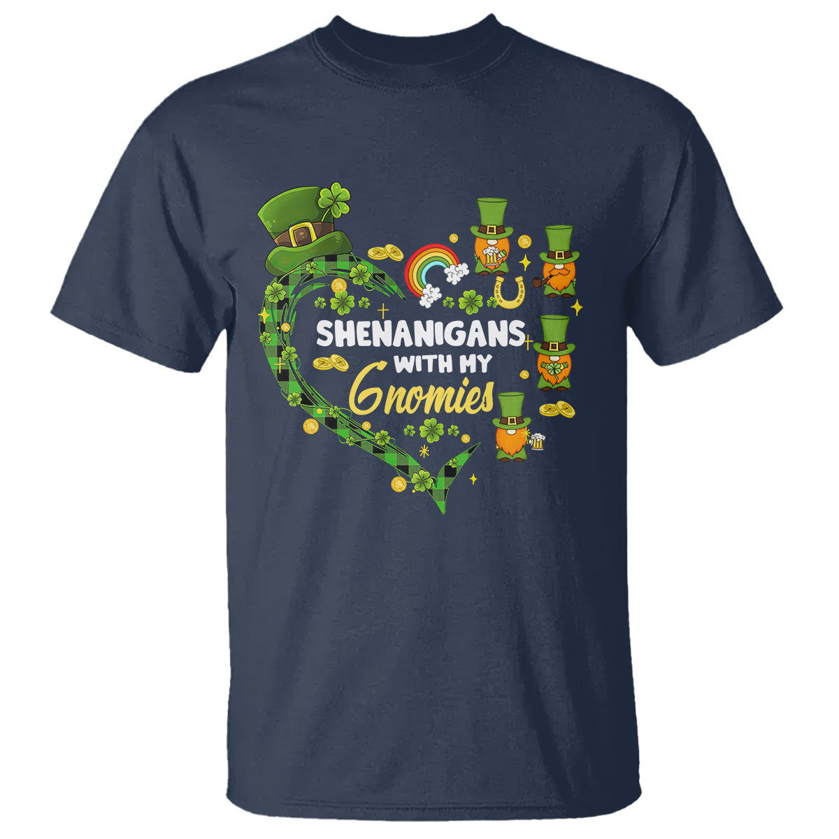 St. Patrick's Day T Shirt Shenanigans With My Gnomies Shamrock Gnome - Wonder Print Shop