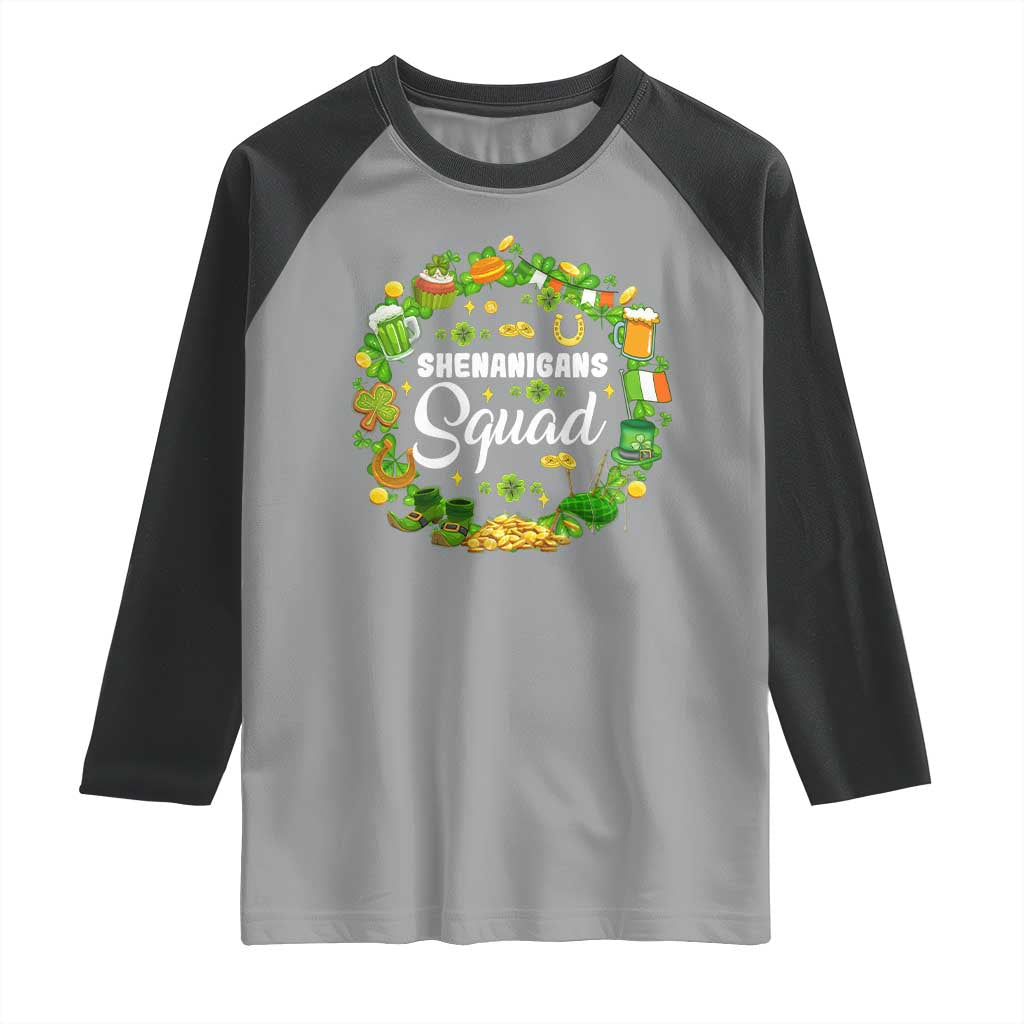 Funny St Patrick's Day Raglan Shirt Shenanigans Squad Matching Group
