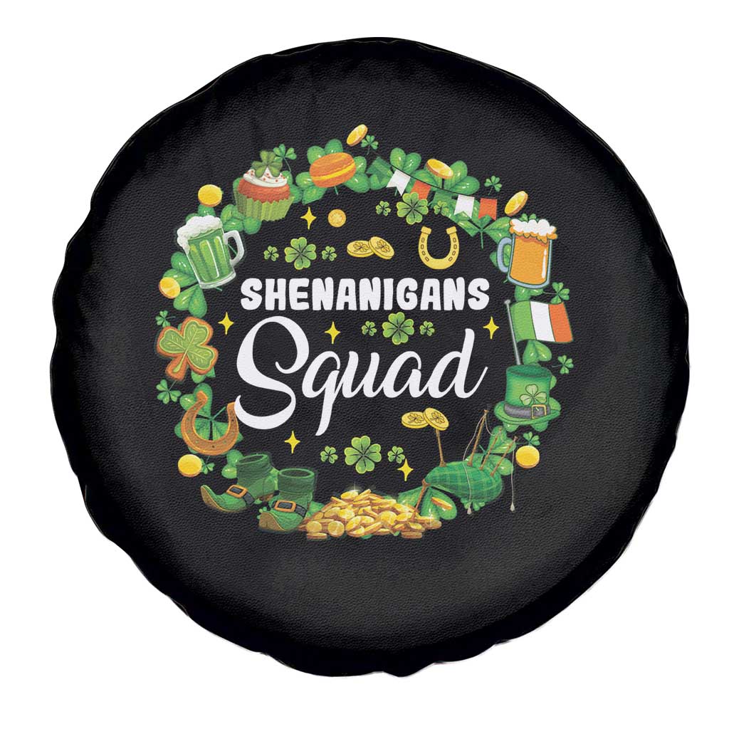 Funny St Patrick's Day Spare Tire Cover Shenanigans Squad Matching Group