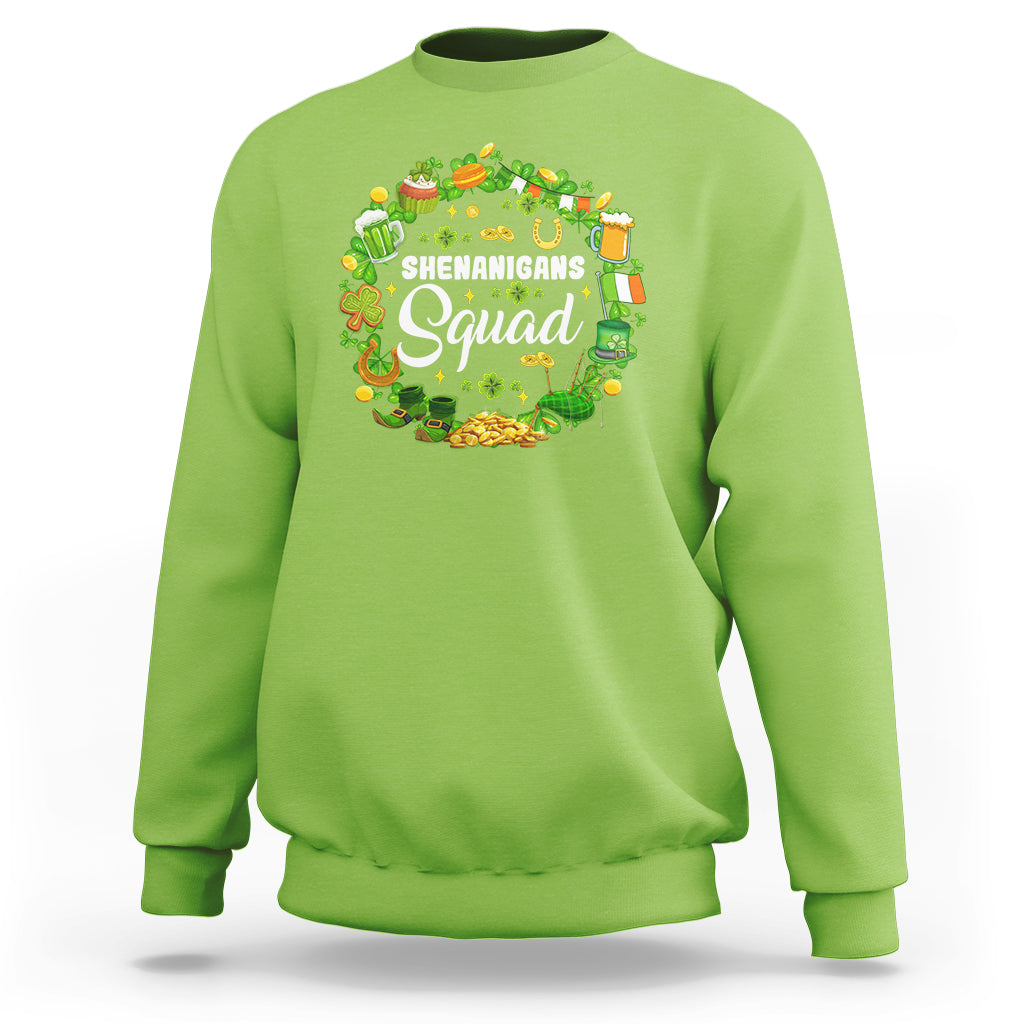St. Patrick's Day Sweatshirt Shenanigans Squad Funny Matching Group - Wonder Print Shop