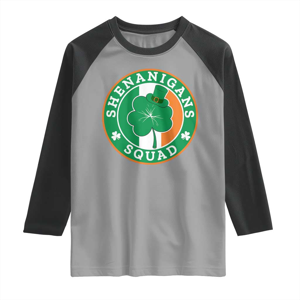 St Patrick's Day Raglan Shirt Shenanigans Squad Funny Matching Group
