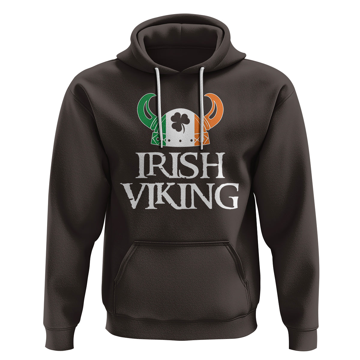 St. Patrick's Day Hoodie Irish Viking Helmet Lucky Shamrocks Ireland Flag - Wonder Print Shop