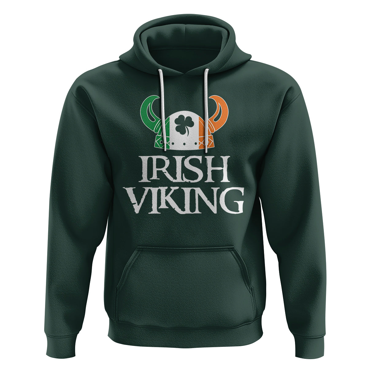 St. Patrick's Day Hoodie Irish Viking Helmet Lucky Shamrocks Ireland Flag - Wonder Print Shop