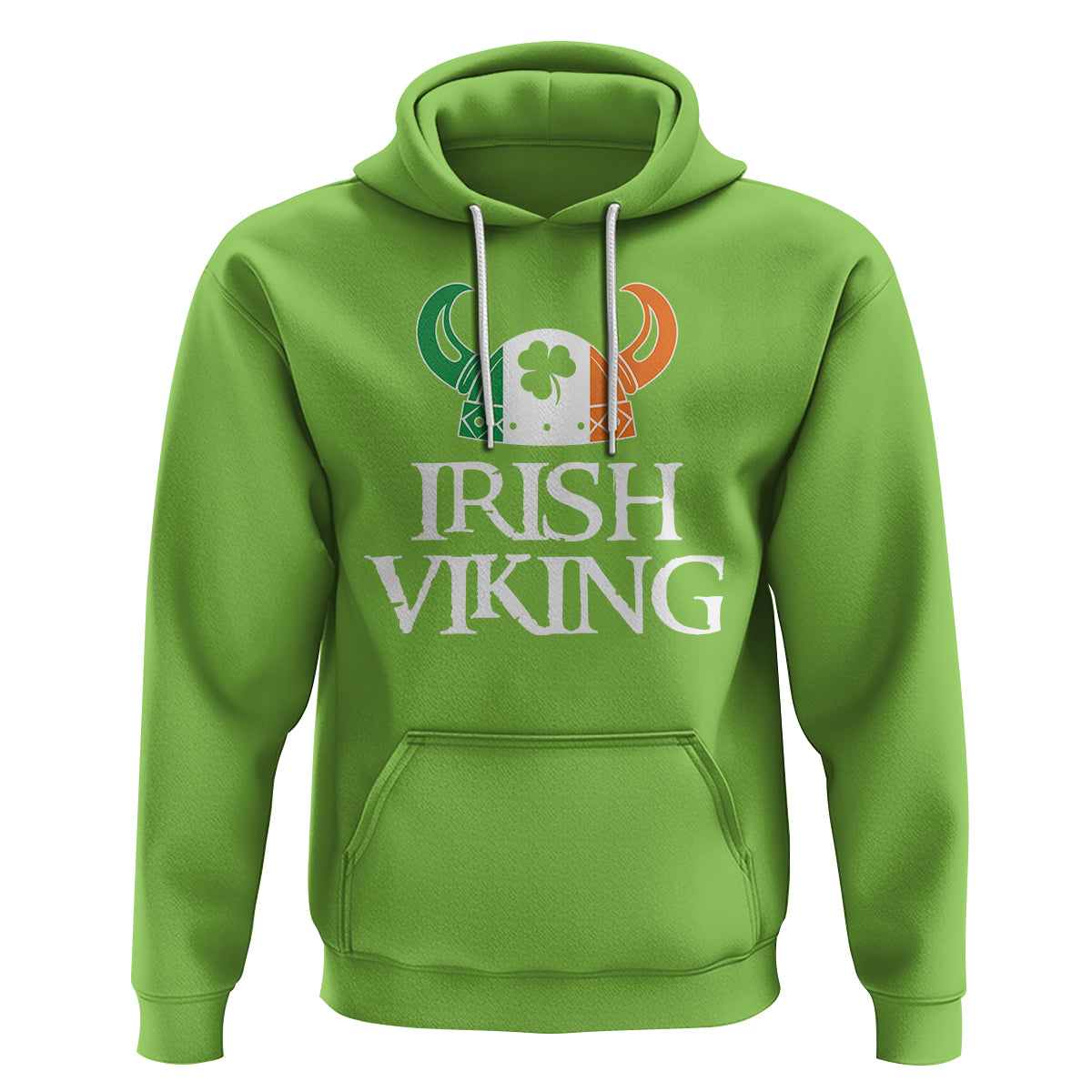 St. Patrick's Day Hoodie Irish Viking Helmet Lucky Shamrocks Ireland Flag - Wonder Print Shop