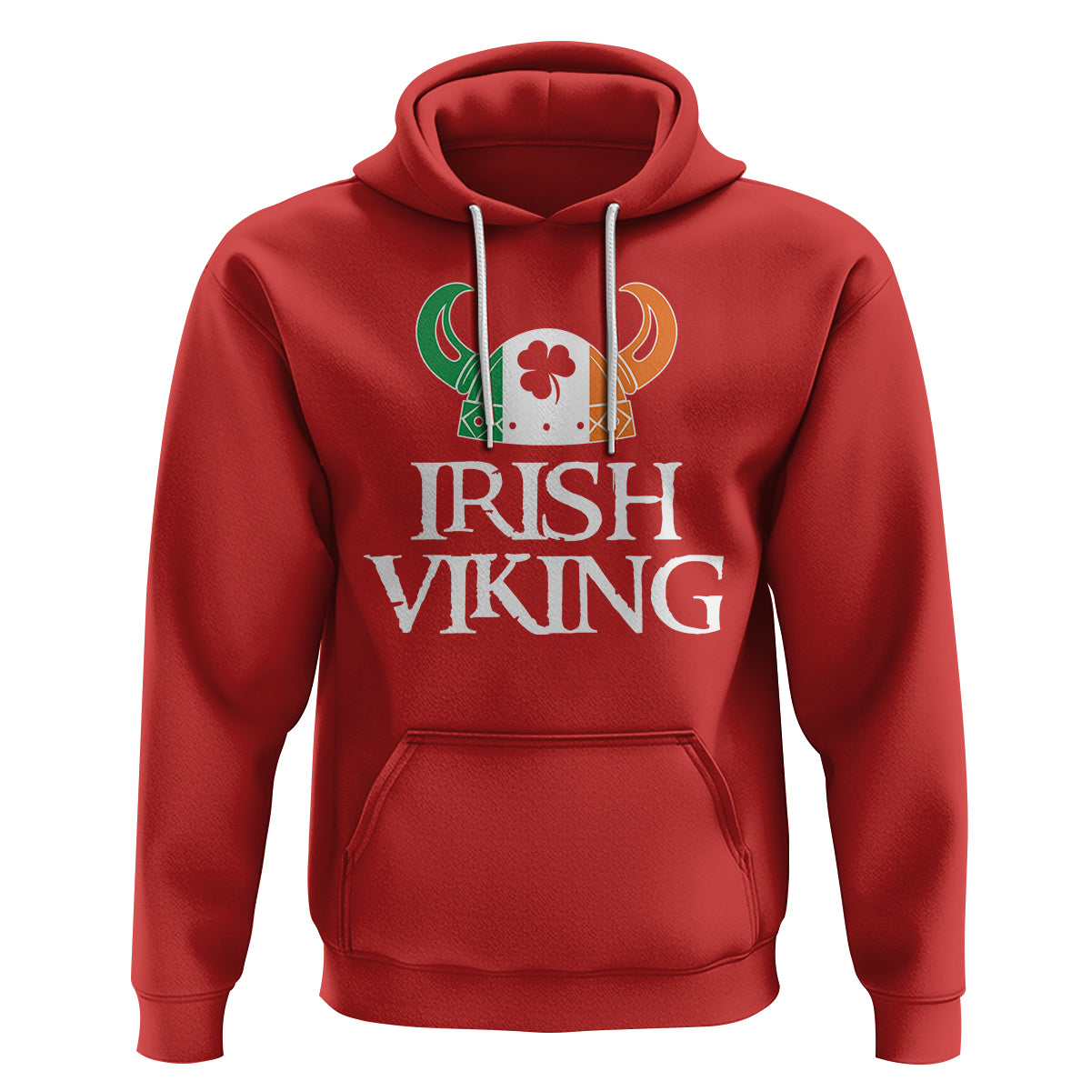 St. Patrick's Day Hoodie Irish Viking Helmet Lucky Shamrocks Ireland Flag - Wonder Print Shop