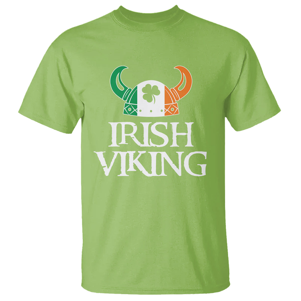 St. Patrick's Day T Shirt Irish Viking Helmet Lucky Shamrocks Ireland Flag - Wonder Print Shop