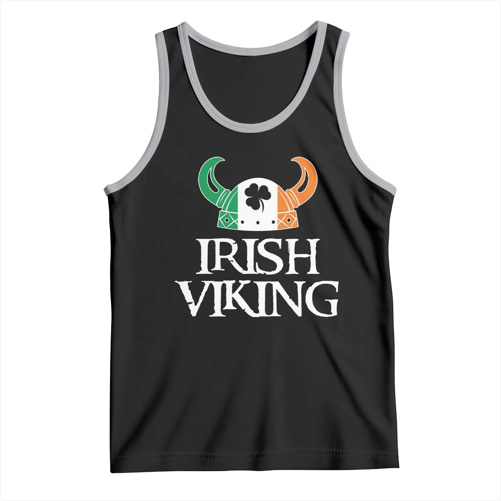 St Patrick's Day Tank Top Irish Viking Helmet Lucky Shamrocks Ireland Flag