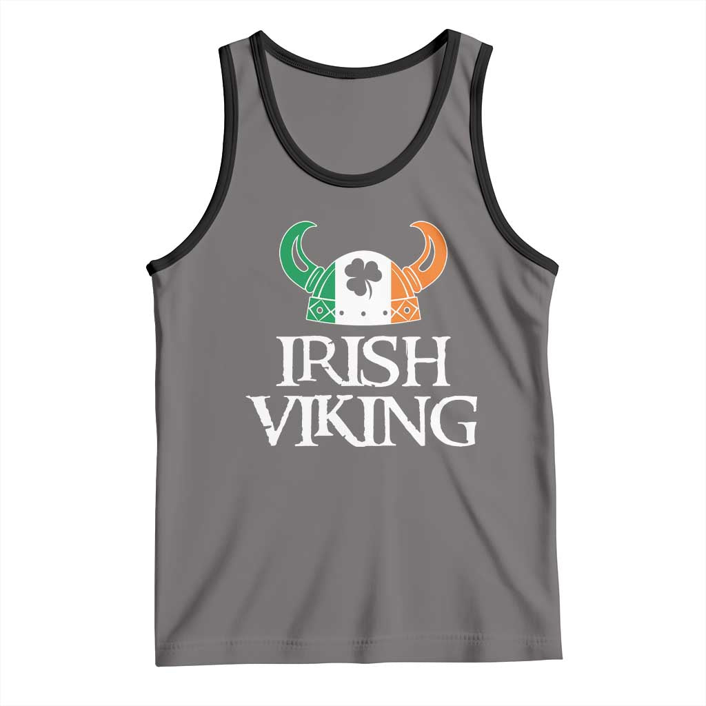 St Patrick's Day Tank Top Irish Viking Helmet Lucky Shamrocks Ireland Flag