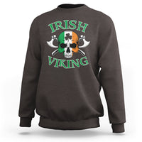 St. Patrick's Day Sweatshirt Irish Viking Skull Lucky Shamrocks Ireland Flag - Wonder Print Shop