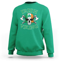 St. Patrick's Day Sweatshirt Irish Viking Skull Lucky Shamrocks Ireland Flag - Wonder Print Shop