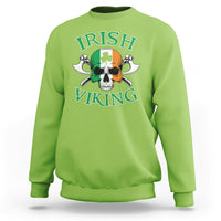 St. Patrick's Day Sweatshirt Irish Viking Skull Lucky Shamrocks Ireland Flag - Wonder Print Shop