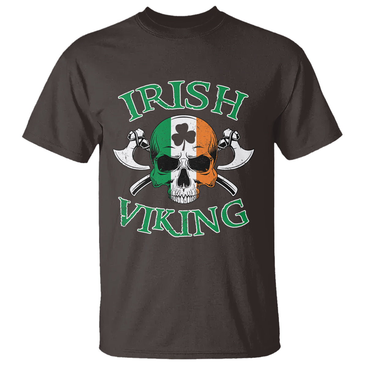 St. Patrick's Day T Shirt Irish Viking Skull Lucky Shamrocks Ireland Flag - Wonder Print Shop
