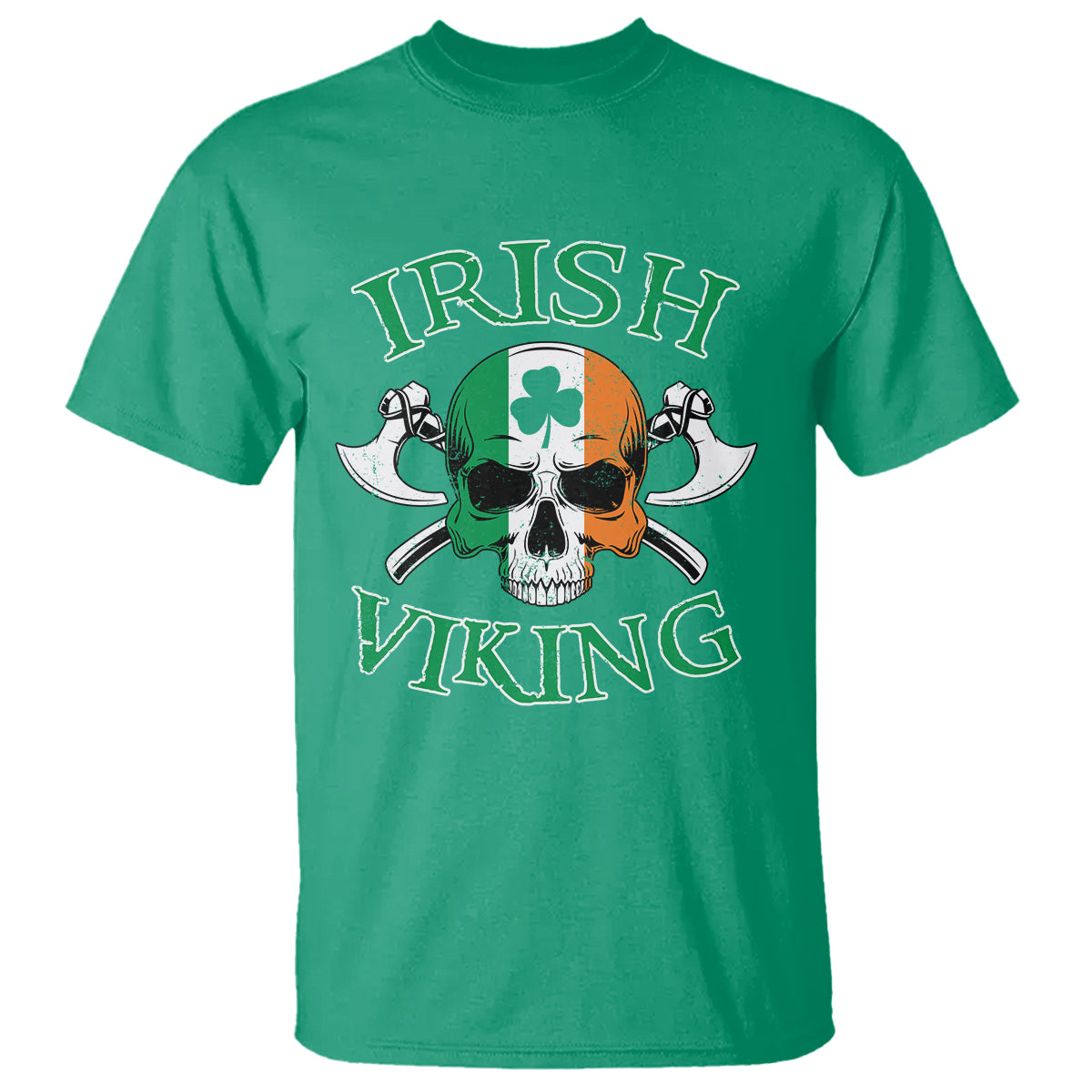 St. Patrick's Day T Shirt Irish Viking Skull Lucky Shamrocks Ireland Flag - Wonder Print Shop
