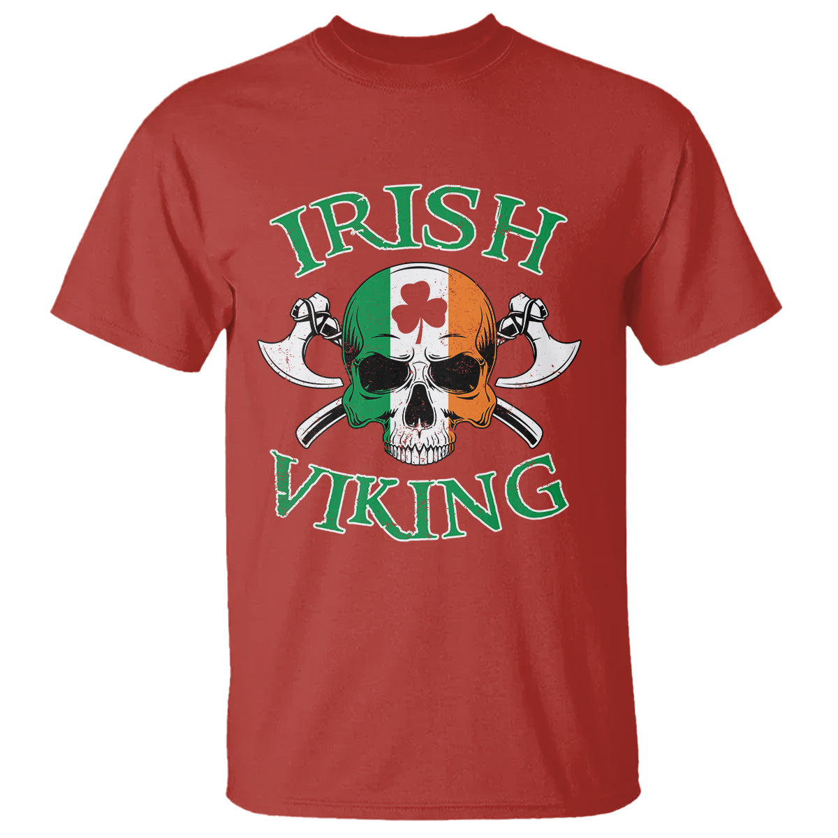 St. Patrick's Day T Shirt Irish Viking Skull Lucky Shamrocks Ireland Flag - Wonder Print Shop
