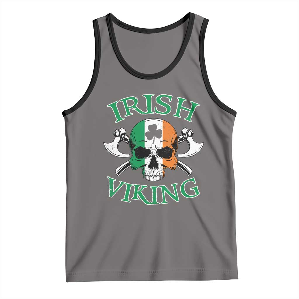 St Patrick's Day Tank Top Irish Viking Skull Lucky Shamrocks Ireland Flag