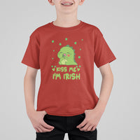 St. Patrick's Day T Shirt For Kid Kiss Me I'm Irish Cute Dinosaur - Wonder Print Shop