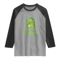St Patrick's Day Raglan Shirt Kiss Me I'm Irish Cute Dinosaur