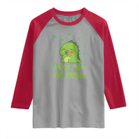 St Patrick's Day Raglan Shirt Kiss Me I'm Irish Cute Dinosaur