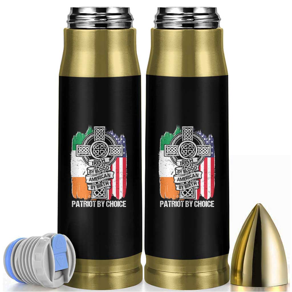 Irish By Blood American By Birth Patriot By Choice Bullet Tumbler Celtic Cross Ireland America Flag