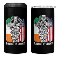 Irish By Blood American By Birth Patriot By Choice 4 in 1 Can Cooler Tumbler Celtic Cross Ireland America Flag