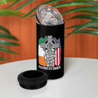 Irish By Blood American By Birth Patriot By Choice 4 in 1 Can Cooler Tumbler Celtic Cross Ireland America Flag