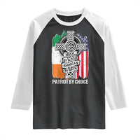 Irish By Blood American By Birth Patriot By Choice Raglan Shirt Celtic Cross Ireland America Flag