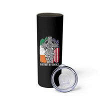 Irish By Blood American By Birth Patriot By Choice Skinny Tumbler Celtic Cross Ireland America Flag