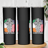 Irish By Blood American By Birth Patriot By Choice Skinny Tumbler Celtic Cross Ireland America Flag