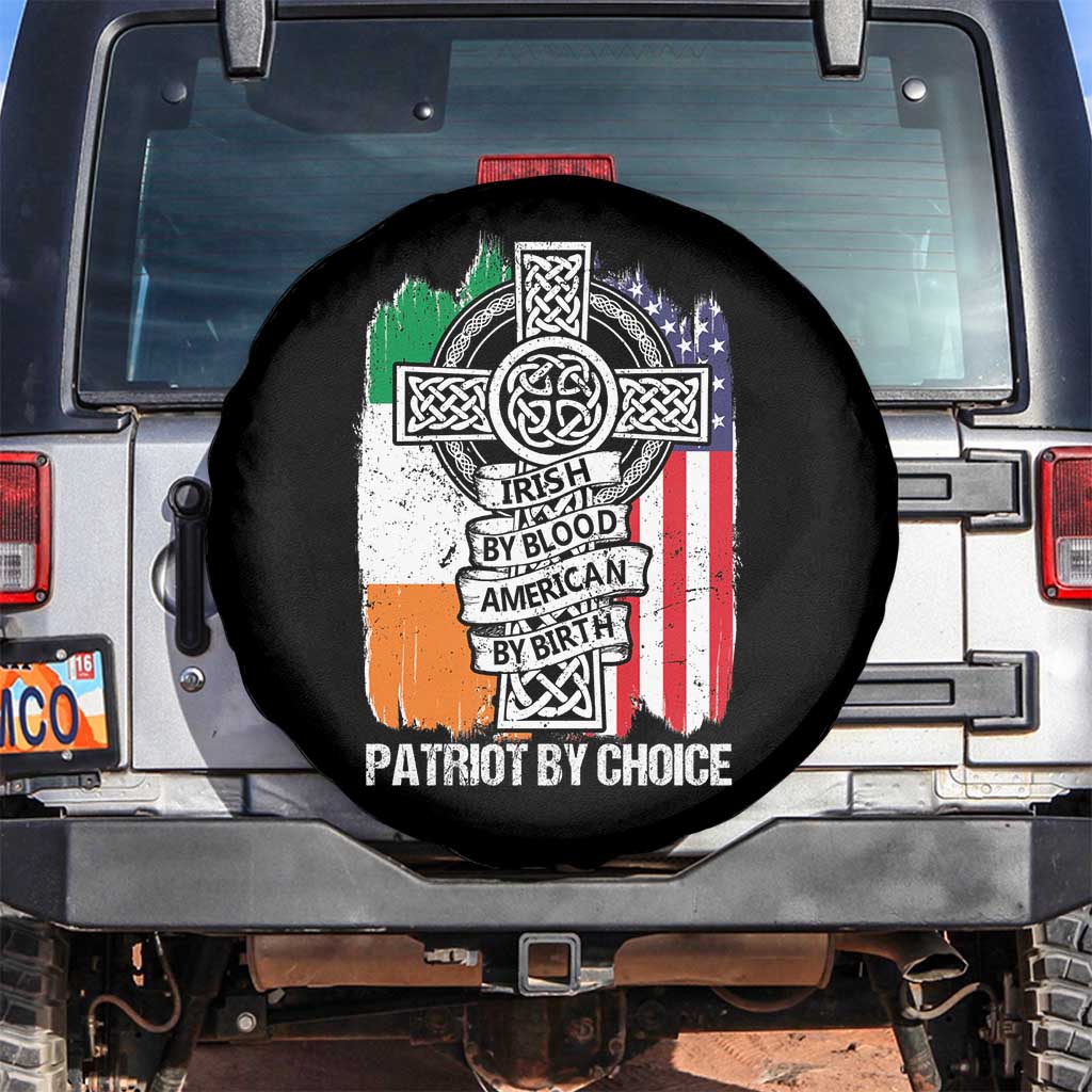Irish By Blood American By Birth Patriot By Choice Spare Tire Cover Celtic Cross Ireland America Flag